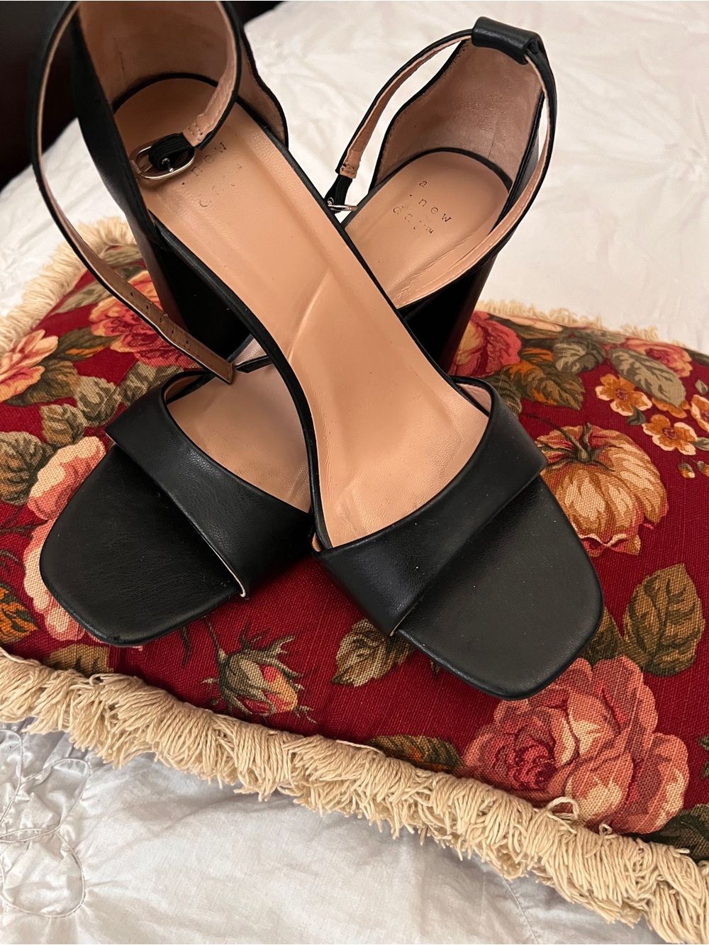 a new day Black Strappy Block Heel Sandals